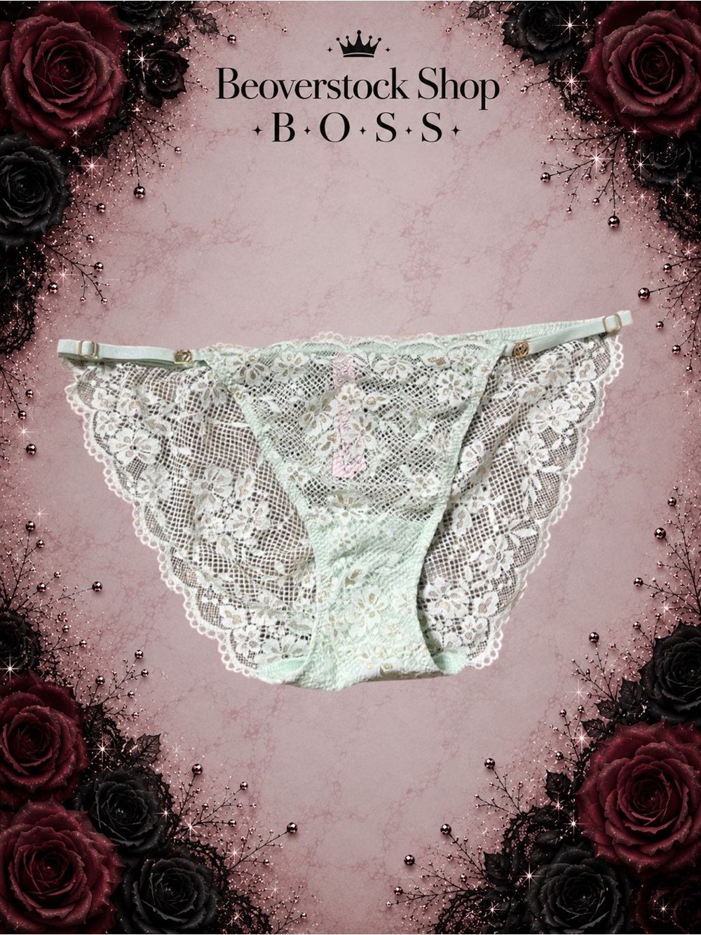 New NWT Victoria’s Secret Lace Bikini – Mint Floral Mesh (Size M)